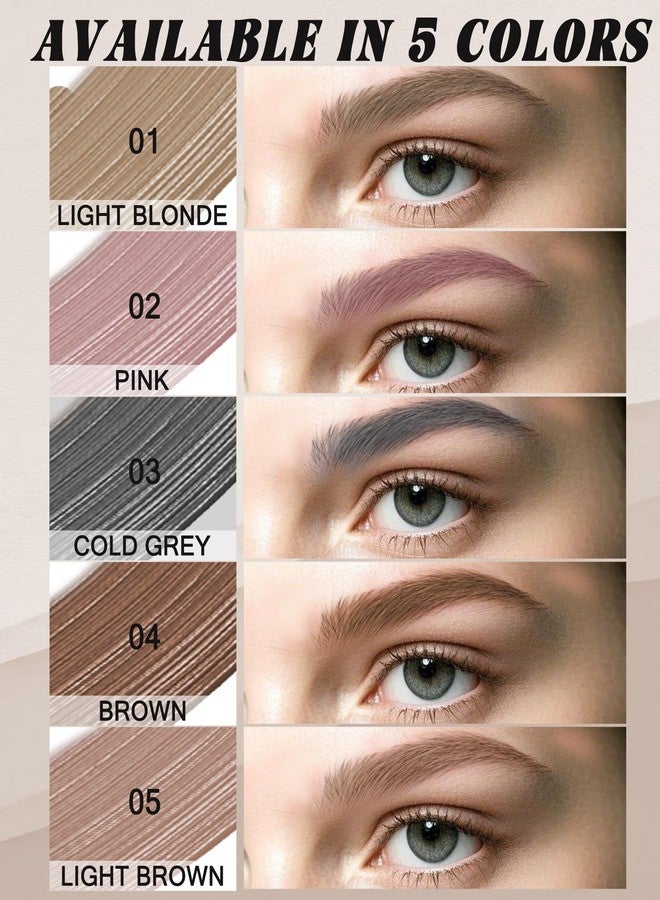 LYSdefeu Blonde Tinted Eyebrow Gel, 2 Pcs Long Lasting Waterproof Eye Brow Tinting Kit, Smudgeproof Natural Eyebrow Mascara Glue, Ultra-Fine Brush Brow Filler Stain, Christmas Eye Makeup Gift for Women-01 - Image 5
